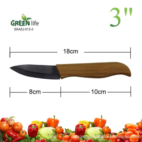 Classic design ultra Sharp ceramic Fruit knife with bamboo handle in Gift Box,ceramic fruit knife